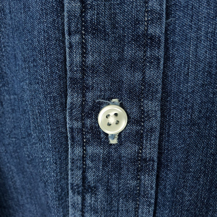 Ralph Lauren long sleeve button down shirt, men's XXL size cotton navy blue type Vintage Second Hand