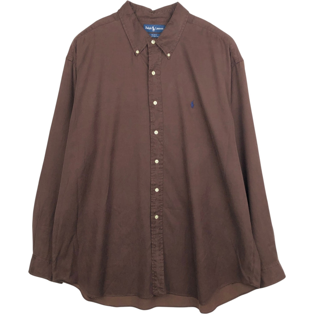 Ralph Lauren BLAKE long sleeve button down shirt, men's XL size cotton brown type Vintage Second Hand