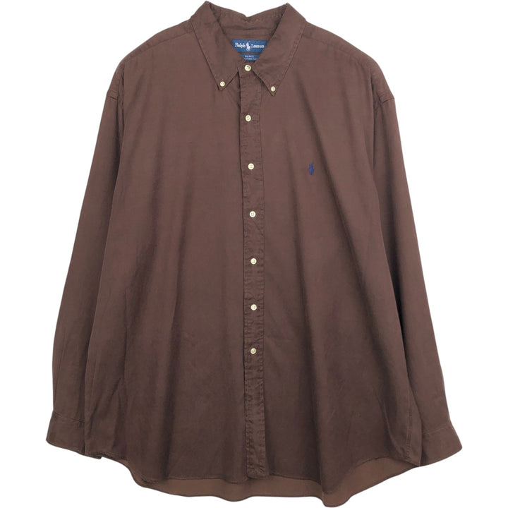 Ralph Lauren BLAKE long sleeve button down shirt, men's XL size cotton brown type Vintage Second Hand