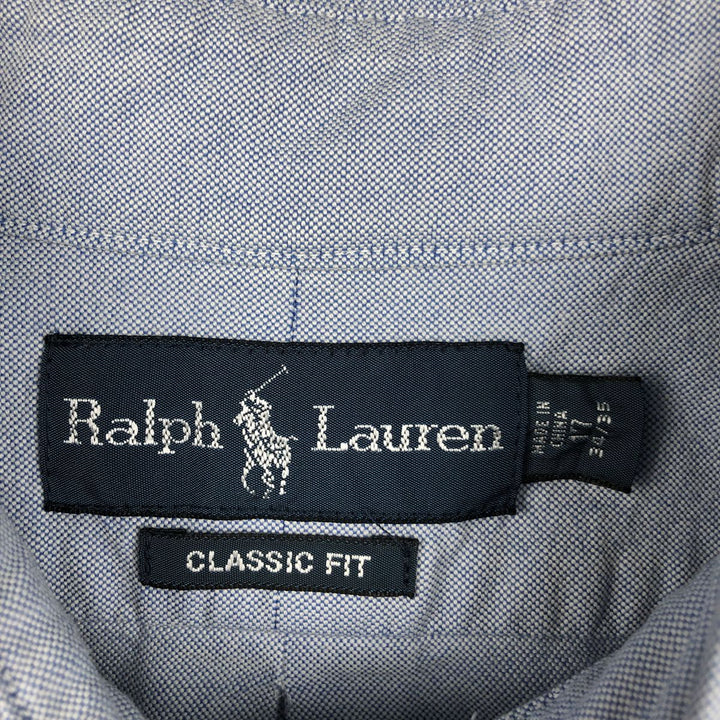 Ralph Lauren Classic Fit Long Sleeve Button Down Shirt Men's XL cotton Blue type light blue Vintage Second Hand