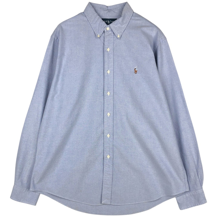Ralph Lauren CUSTOM FIT long sleeve button down shirt, men's XL size cotton blue type Vintage Second Hand