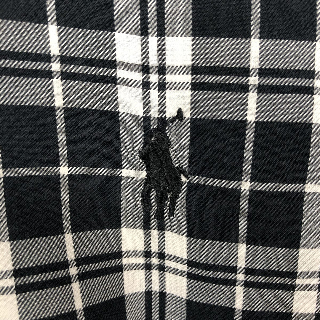 Ralph Lauren BLAKE long sleeve button down check shirt, men's size M cotton black type Vintage Second Hand