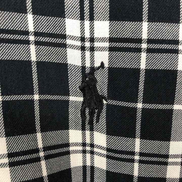 Ralph Lauren BLAKE long sleeve button down check shirt, men's size M cotton black type Vintage Second Hand