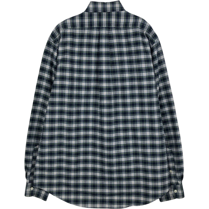 Ralph Lauren CUSTOM FIT Long-Sleeve Button-Down Check Shirt, Men's Size L (equivalent) cotton navy blue type Vintage Second Hand