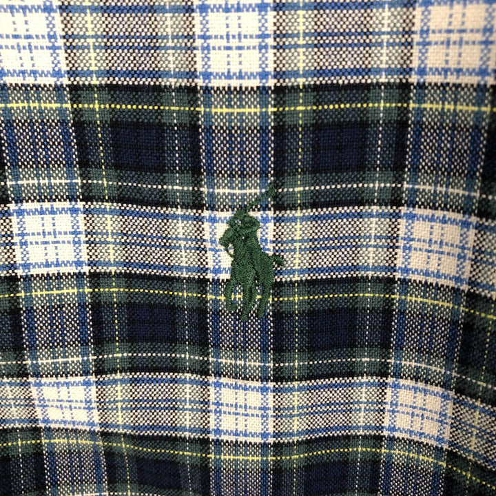 Ralph Lauren CUSTOM FIT Long-Sleeve Button-Down Check Shirt, Men's Size L (equivalent) cotton navy blue type Vintage Second Hand