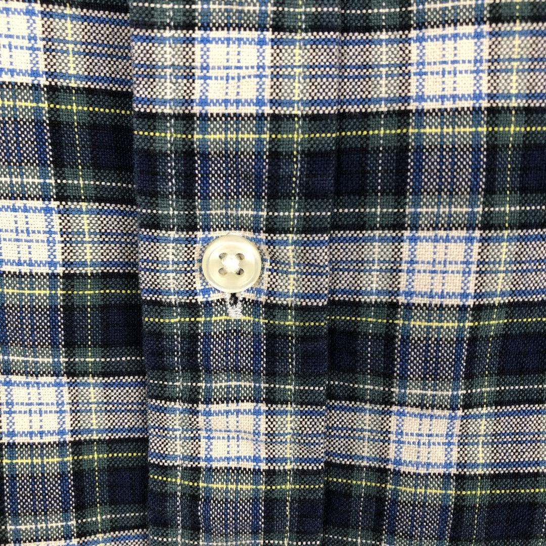 Ralph Lauren CUSTOM FIT Long-Sleeve Button-Down Check Shirt, Men's Size L (equivalent) cotton navy blue type Vintage Second Hand