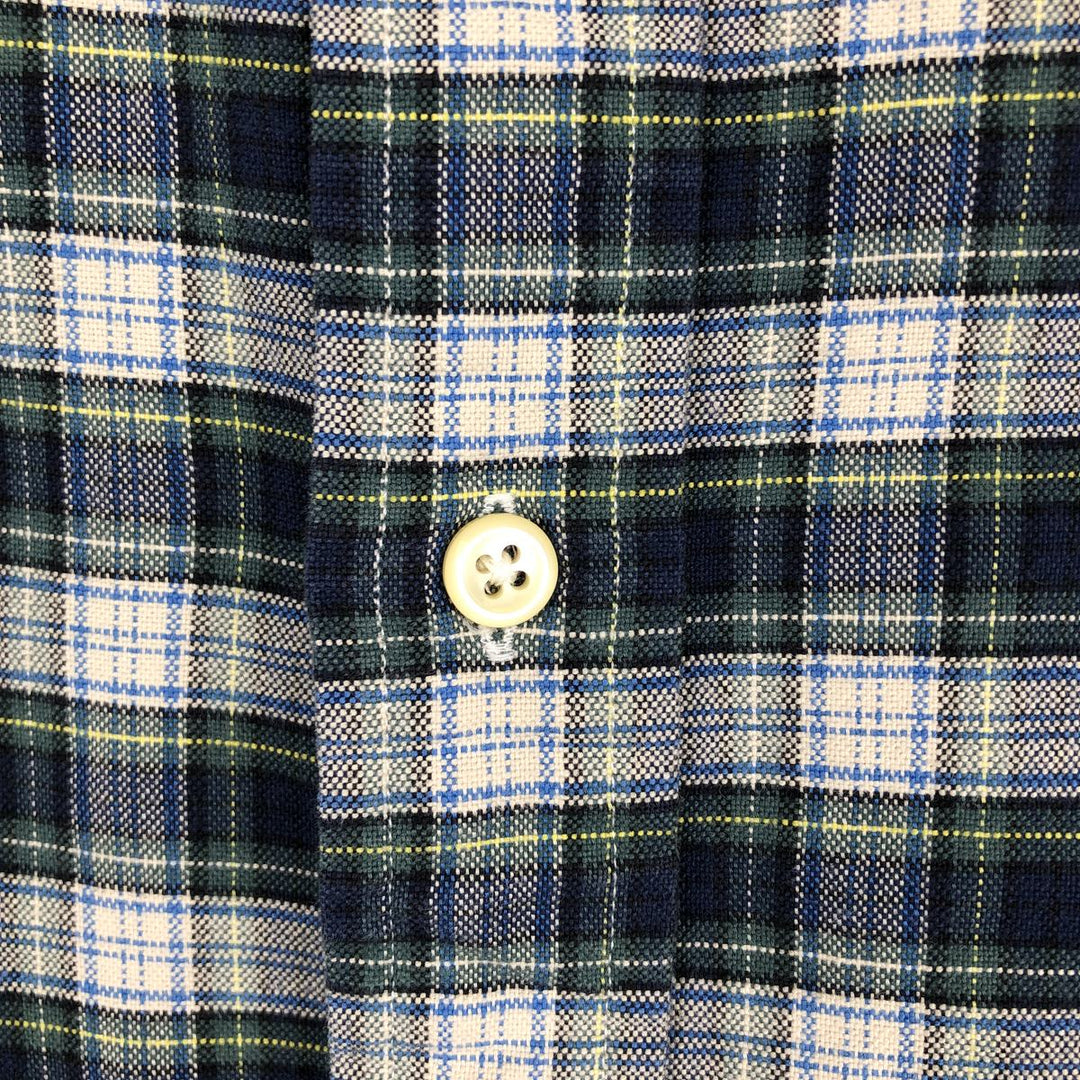 Ralph Lauren CUSTOM FIT Long-Sleeve Button-Down Check Shirt, Men's Size L (equivalent) cotton navy blue type Vintage Second Hand