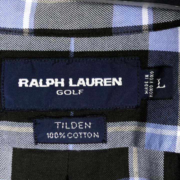 Ralph Lauren GOLF TILDEN Long-Sleeve Button-Down Check Shirt, Men's Size L (approx.) cotton black type Vintage Second Hand
