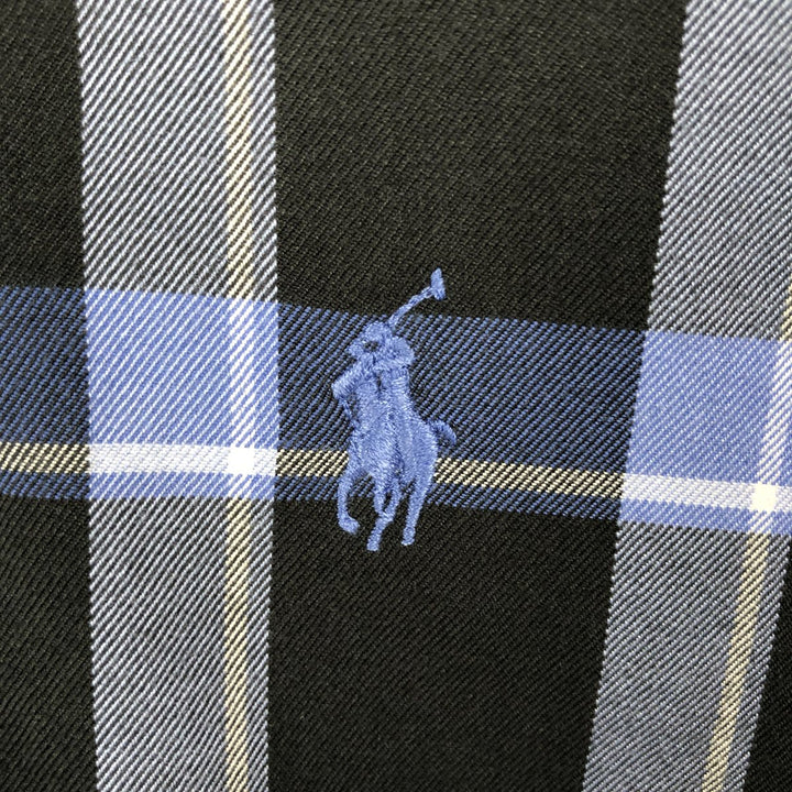 Ralph Lauren GOLF TILDEN Long-Sleeve Button-Down Check Shirt, Men's Size L (approx.) cotton black type Vintage Second Hand