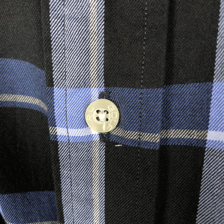 Ralph Lauren GOLF TILDEN Long-Sleeve Button-Down Check Shirt, Men's Size L (approx.) cotton black type Vintage Second Hand