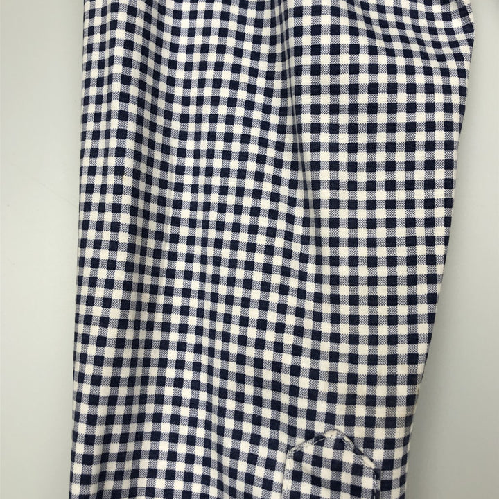 Ralph Lauren Knit Dress Shirt, Gingham Check, Long Sleeve, Button-Down, Men's Size S (approx.) cotton navy blue type Vintage Second Hand