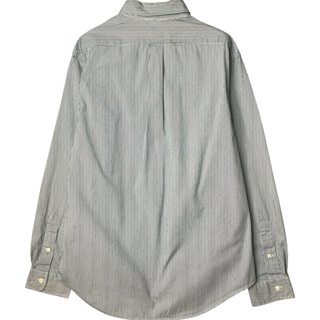 Ralph Lauren Slim Fit Long Sleeve Button-Down Striped Shirt, Men's Size L cotton Green type dark green Vintage Second Hand