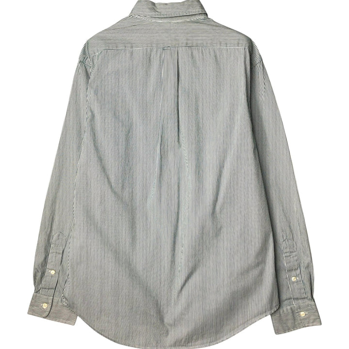 Ralph Lauren Slim Fit Long Sleeve Button-Down Striped Shirt, Men's Size L cotton Green type dark green Vintage Second Hand
