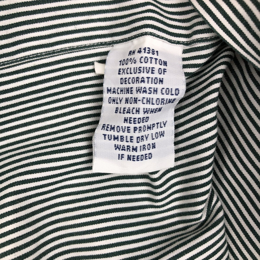 Ralph Lauren Slim Fit Long Sleeve Button-Down Striped Shirt, Men's Size L cotton Green type dark green Vintage Second Hand