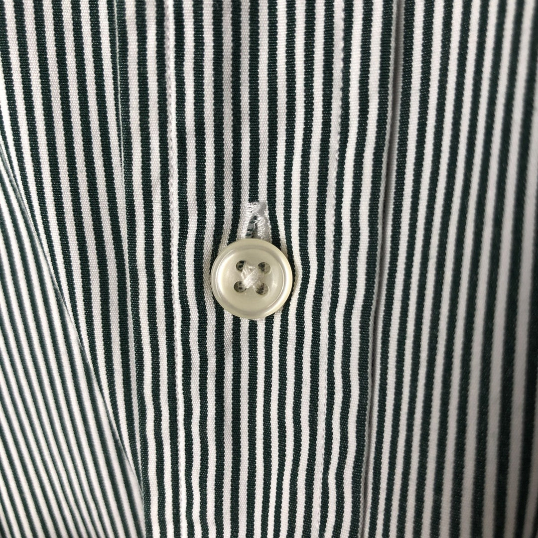 Ralph Lauren Slim Fit Long Sleeve Button-Down Striped Shirt, Men's Size L cotton Green type dark green Vintage Second Hand