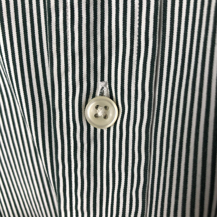 Ralph Lauren Slim Fit Long Sleeve Button-Down Striped Shirt, Men's Size L cotton Green type dark green Vintage Second Hand