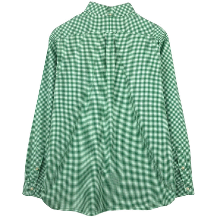 Ralph Lauren Gingham Check Long Sleeve Button-Down Check Shirt, Men's Size L cotton green type Vintage Second Hand