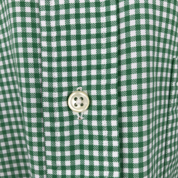 Ralph Lauren Gingham Check Long Sleeve Button-Down Check Shirt, Men's Size L cotton green type Vintage Second Hand
