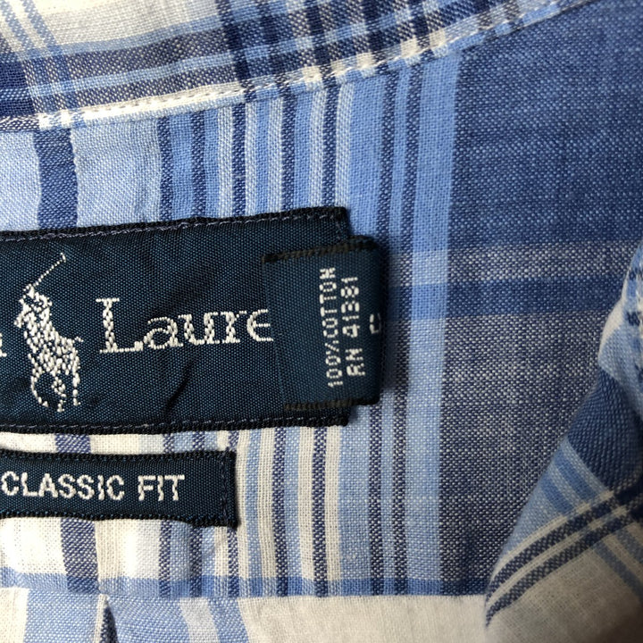 Ralph Lauren Classic Fit Long Sleeve Button Down Check Shirt Men's XL cotton blue type Vintage Second Hand