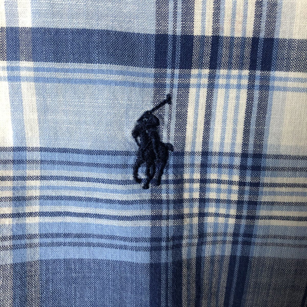 Ralph Lauren Classic Fit Long Sleeve Button Down Check Shirt Men's XL cotton blue type Vintage Second Hand