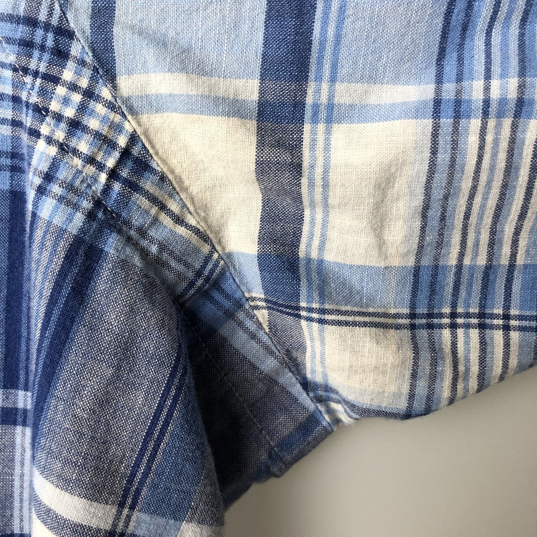 Ralph Lauren Classic Fit Long Sleeve Button Down Check Shirt Men's XL cotton blue type Vintage Second Hand