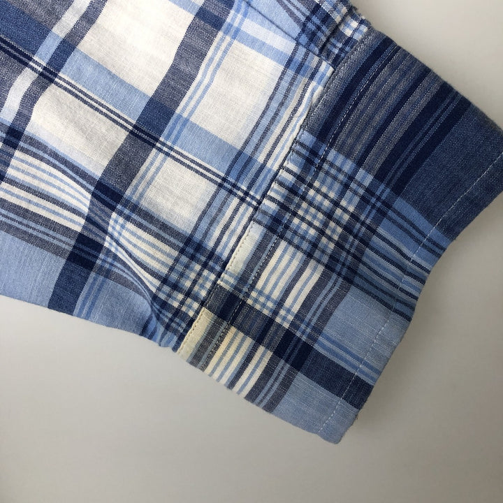Ralph Lauren Classic Fit Long Sleeve Button Down Check Shirt Men's XL cotton blue type Vintage Second Hand