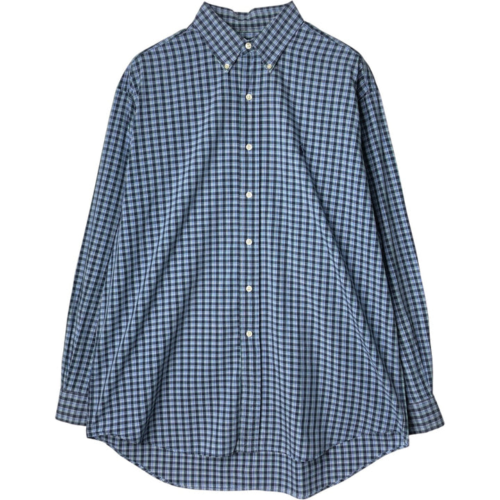Ralph Lauren BLAKE long sleeve button down check shirt, men's size L cotton blue type Vintage Second Hand