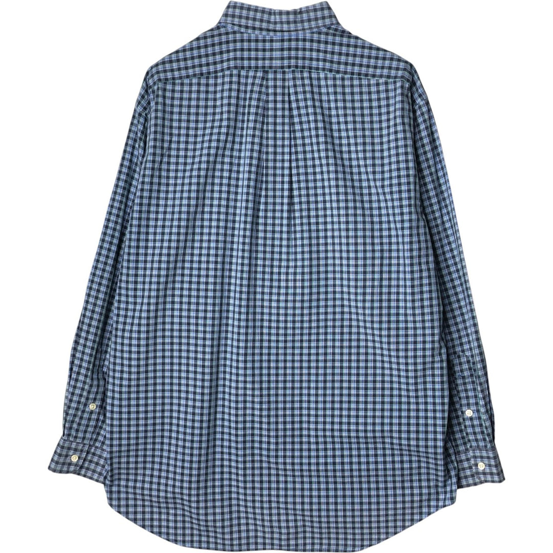 Ralph Lauren BLAKE long sleeve button down check shirt, men's size L cotton blue type Vintage Second Hand