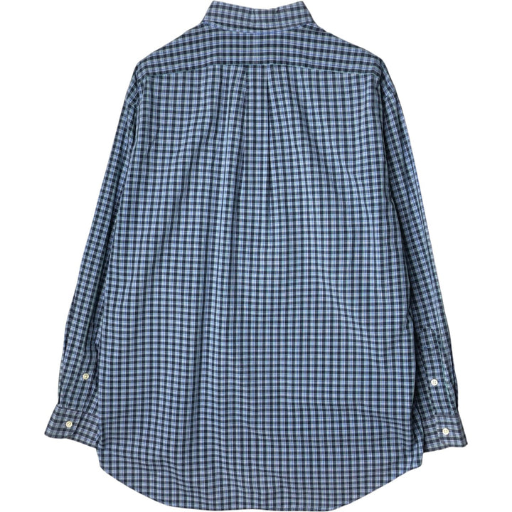 Ralph Lauren BLAKE long sleeve button down check shirt, men's size L cotton blue type Vintage Second Hand