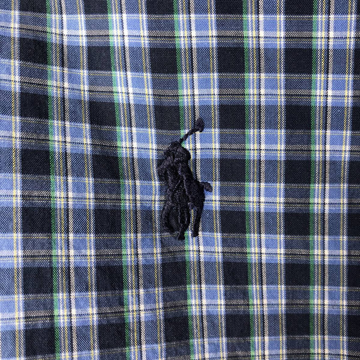 Ralph Lauren BLAKE long sleeve button down check shirt, men's size L cotton blue type Vintage Second Hand