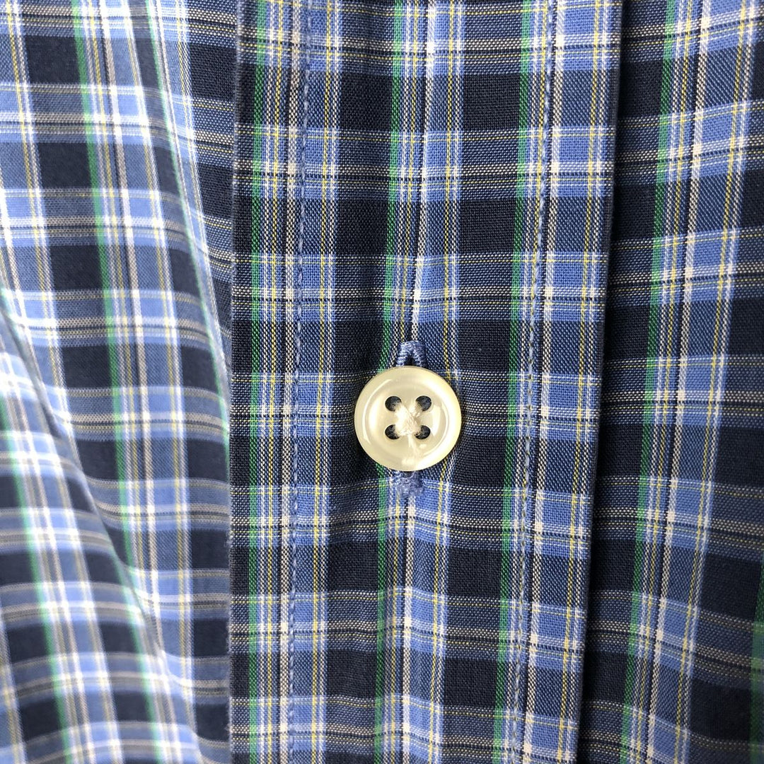 Ralph Lauren BLAKE long sleeve button down check shirt, men's size L cotton blue type Vintage Second Hand