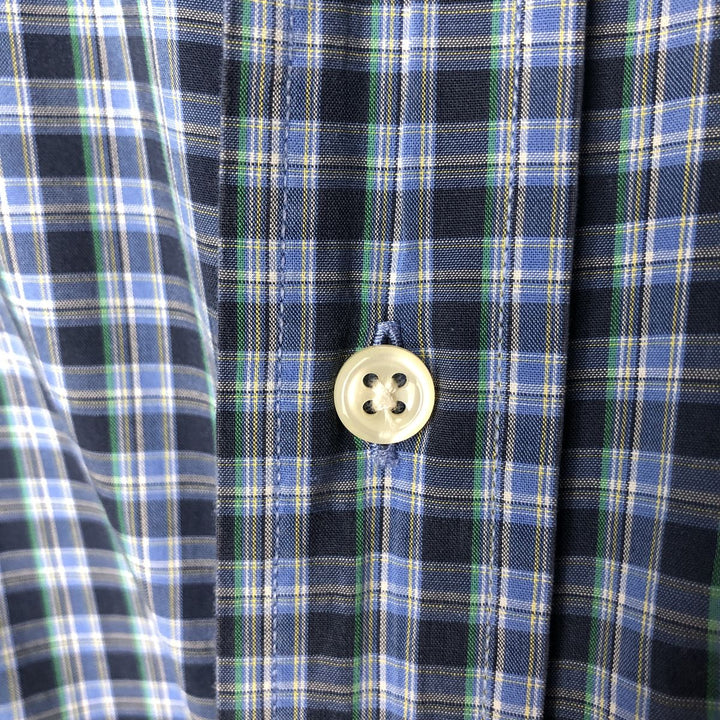 Ralph Lauren BLAKE long sleeve button down check shirt, men's size L cotton blue type Vintage Second Hand