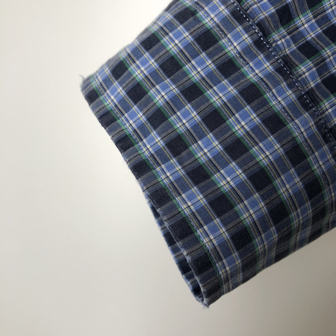 Ralph Lauren BLAKE long sleeve button down check shirt, men's size L cotton blue type Vintage Second Hand