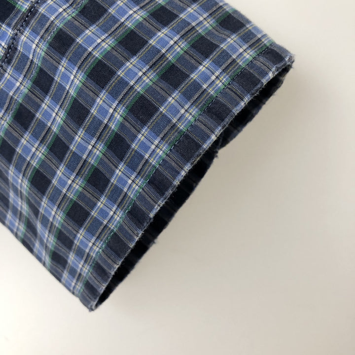 Ralph Lauren BLAKE long sleeve button down check shirt, men's size L cotton blue type Vintage Second Hand