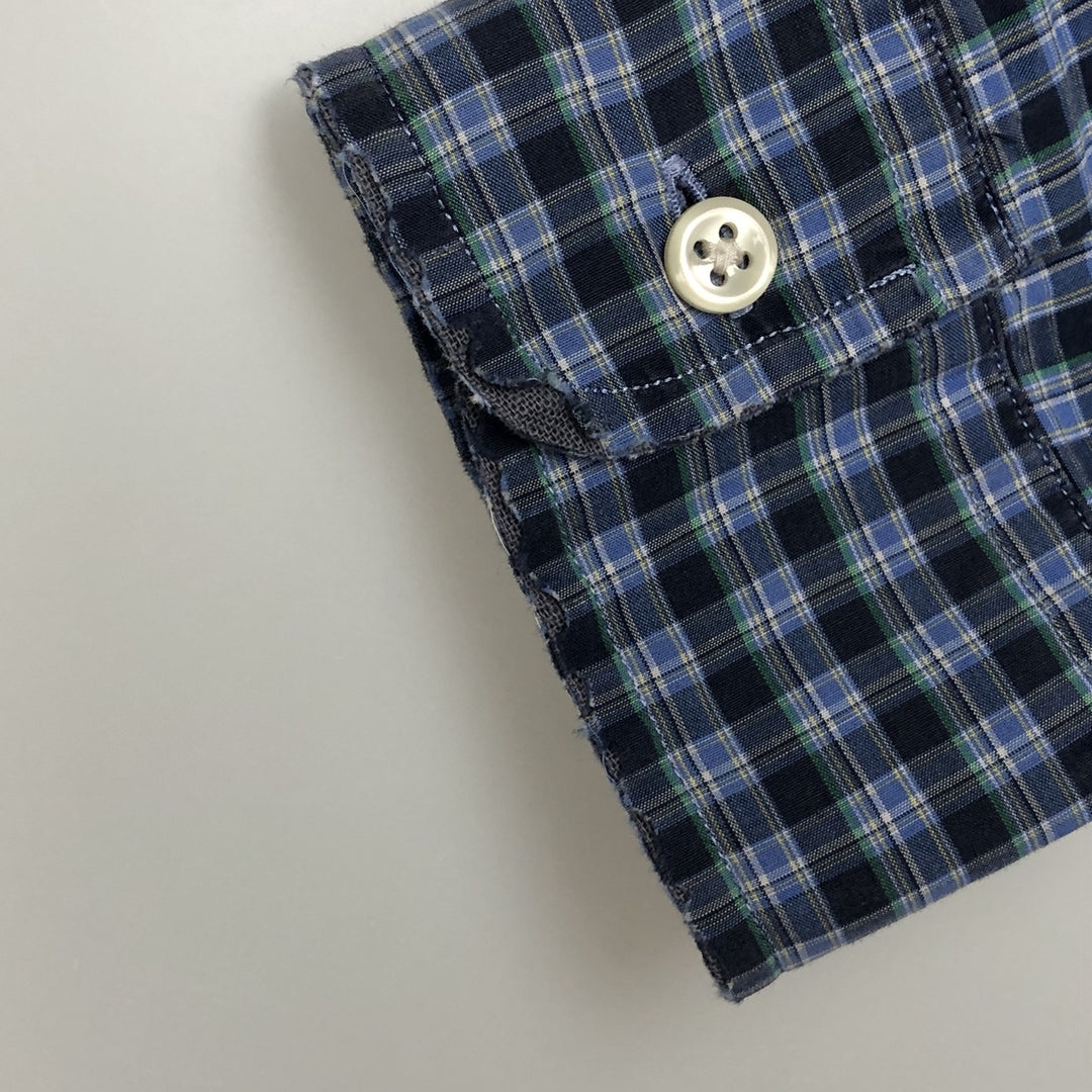 Ralph Lauren BLAKE long sleeve button down check shirt, men's size L cotton blue type Vintage Second Hand