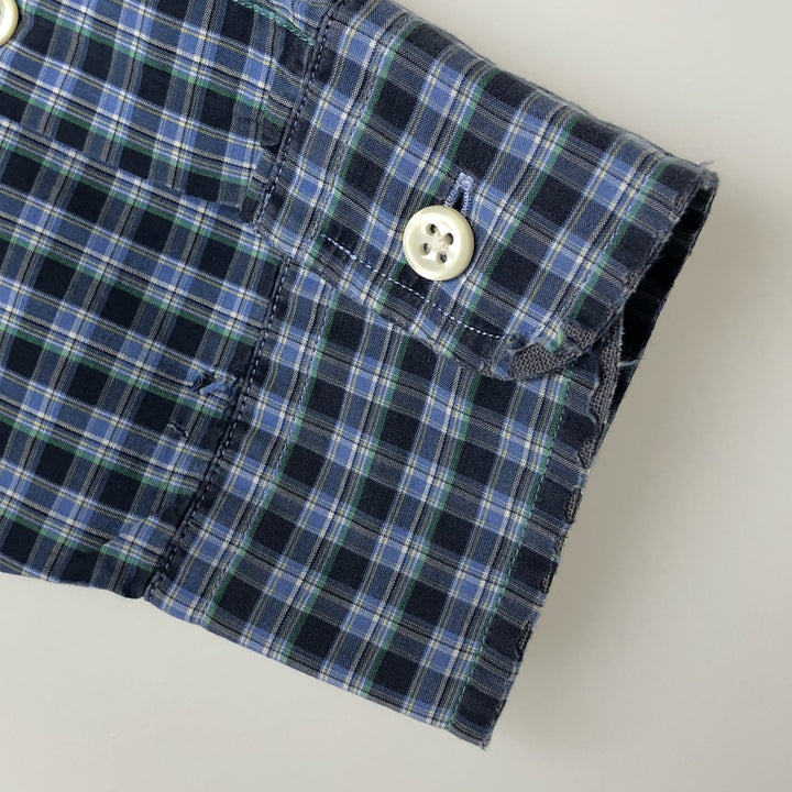 Ralph Lauren BLAKE long sleeve button down check shirt, men's size L cotton blue type Vintage Second Hand
