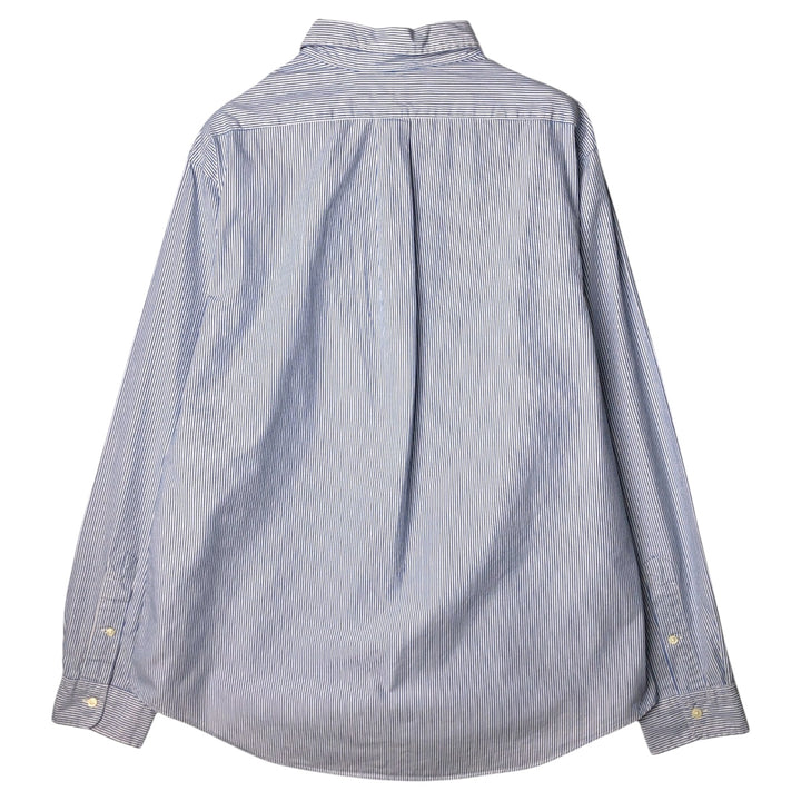 Ralph Lauren CUSTOM FIT long sleeve button down striped shirt men's XL size cotton blue type Vintage Second Hand