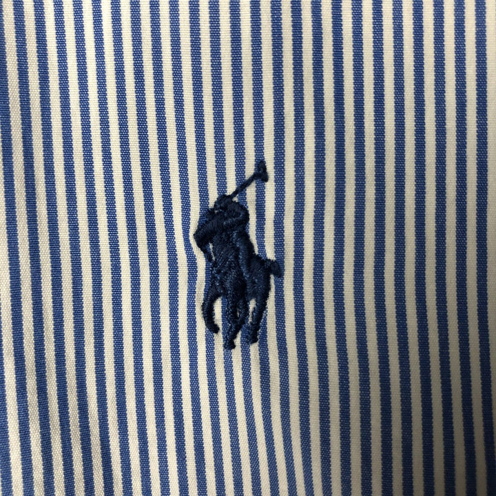 Ralph Lauren CUSTOM FIT long sleeve button down striped shirt men's XL size cotton blue type Vintage Second Hand