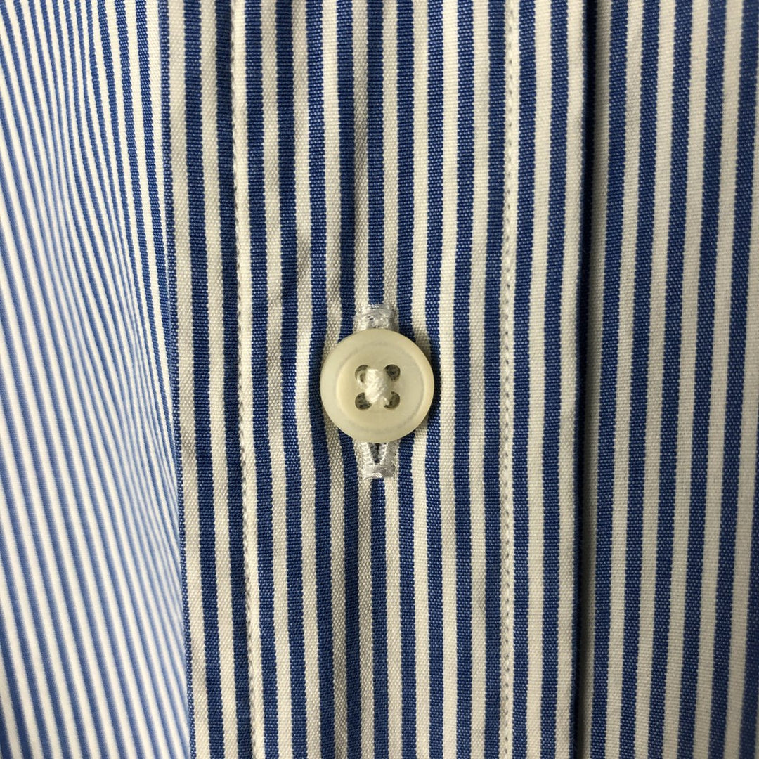 Ralph Lauren CUSTOM FIT long sleeve button down striped shirt men's XL size cotton blue type Vintage Second Hand
