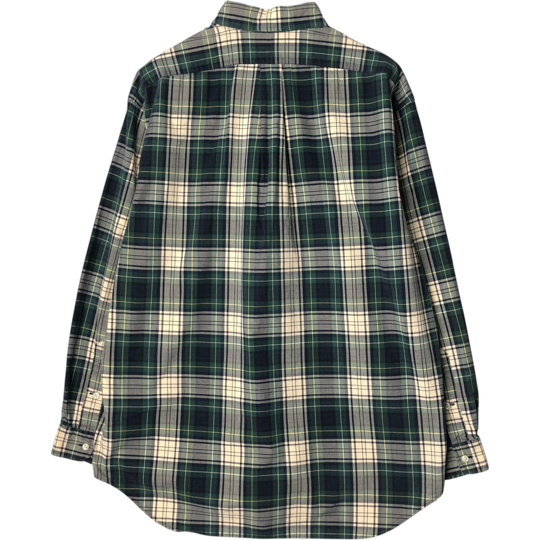 Ralph Lauren BLAKE long sleeve button down check shirt, men's size L cotton Beige type Vintage Second Hand