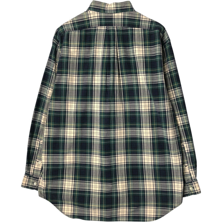 Ralph Lauren BLAKE long sleeve button down check shirt, men's size L cotton Beige type Vintage Second Hand