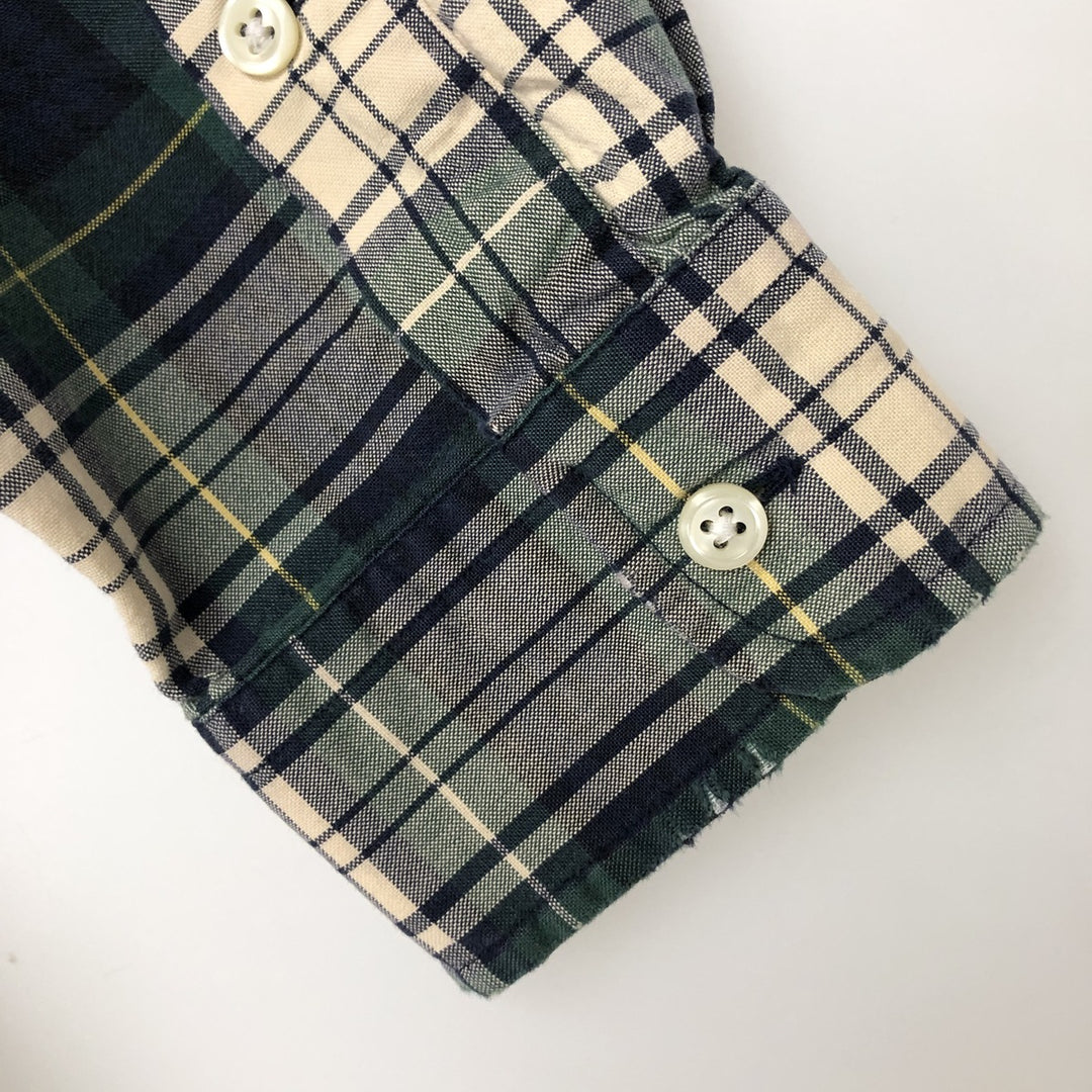 Ralph Lauren BLAKE long sleeve button down check shirt, men's size L cotton Beige type Vintage Second Hand