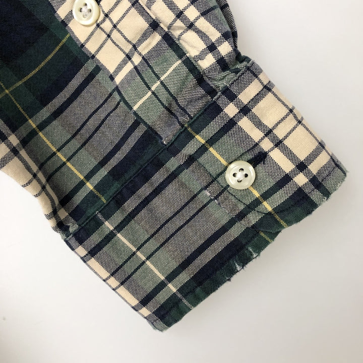Ralph Lauren BLAKE long sleeve button down check shirt, men's size L cotton Beige type Vintage Second Hand