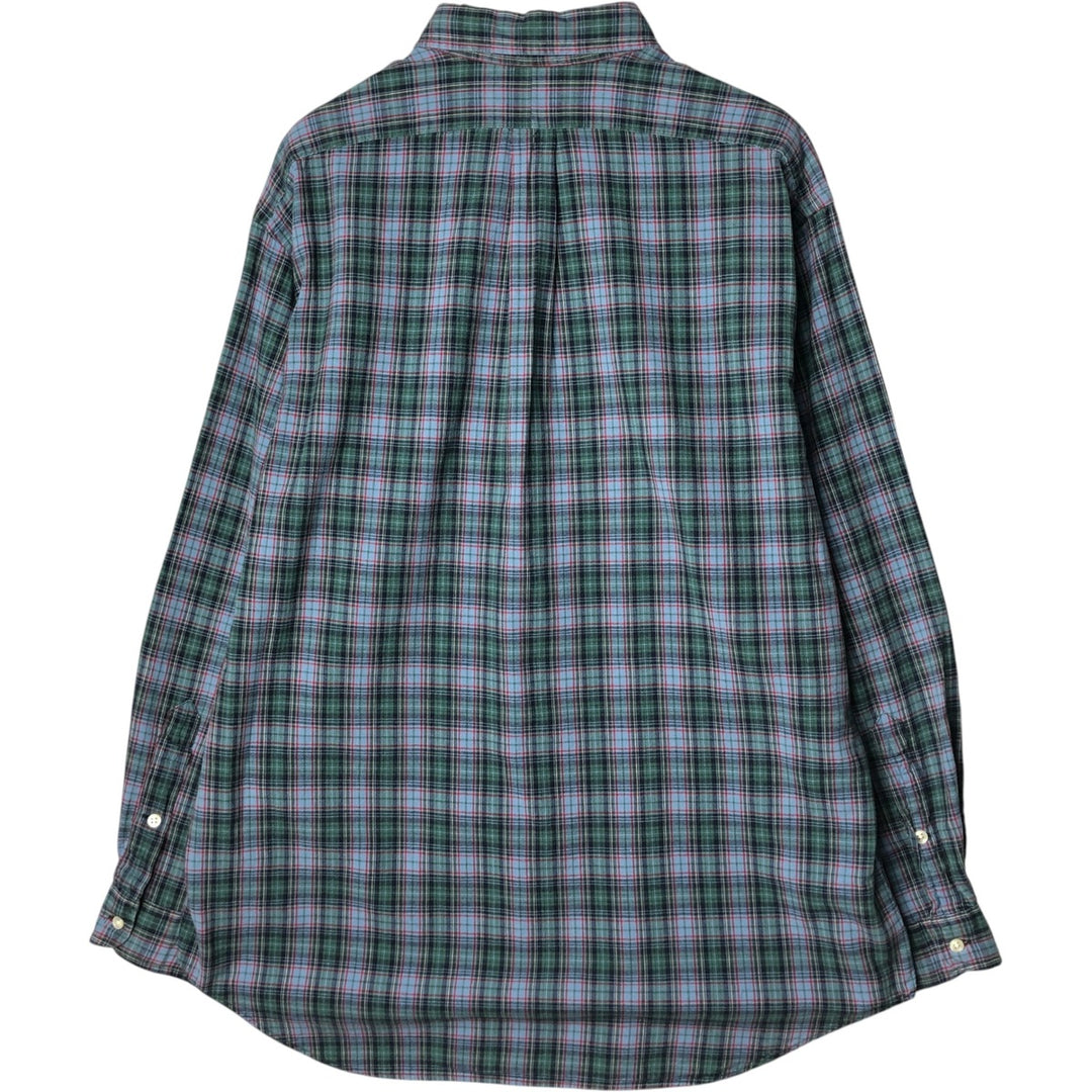 Ralph Lauren BLAKE long sleeve button down check shirt, men's size L cotton Blue type light blue Vintage Second Hand