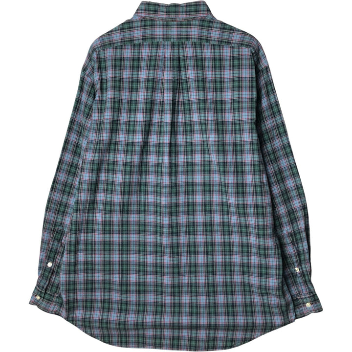 Ralph Lauren BLAKE long sleeve button down check shirt, men's size L cotton Blue type light blue Vintage Second Hand