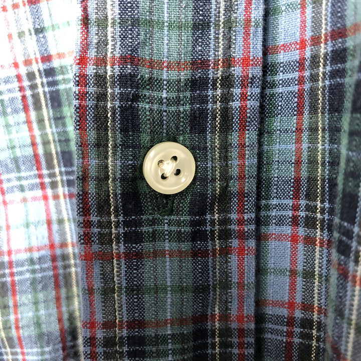 Ralph Lauren BLAKE long sleeve button down check shirt, men's size L cotton Blue type light blue Vintage Second Hand