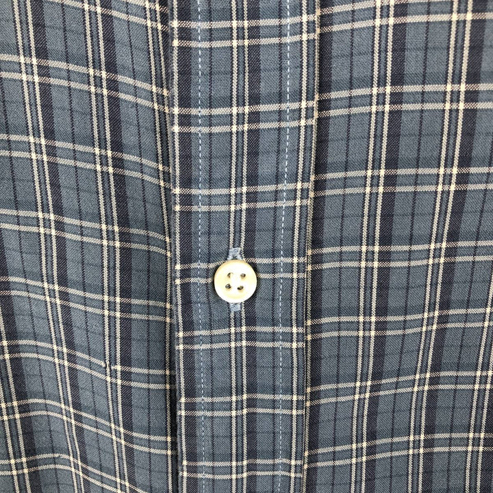Ralph Lauren long sleeve button down check shirt, men's XL size cotton blue type Vintage Second Hand