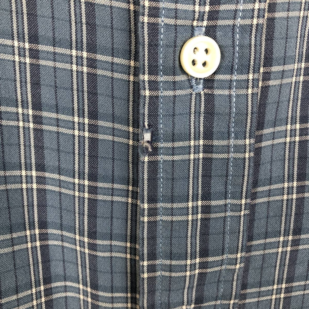 Ralph Lauren long sleeve button down check shirt, men's XL size cotton blue type Vintage Second Hand