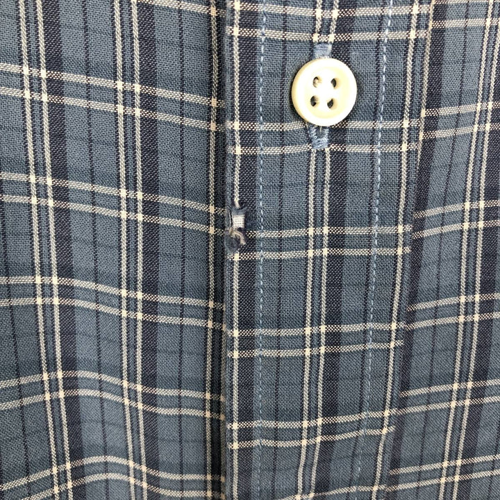 Ralph Lauren long sleeve button down check shirt, men's XL size cotton blue type Vintage Second Hand