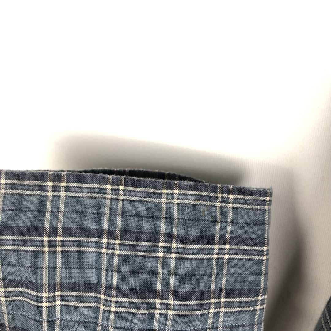 Ralph Lauren long sleeve button down check shirt, men's XL size cotton blue type Vintage Second Hand